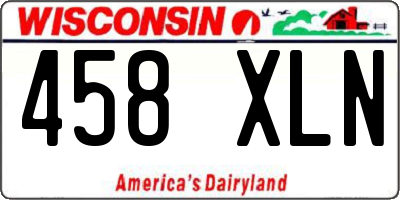 WI license plate 458XLN