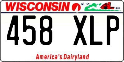 WI license plate 458XLP