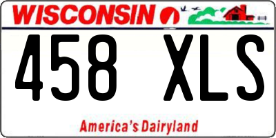 WI license plate 458XLS
