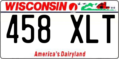 WI license plate 458XLT