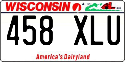 WI license plate 458XLU