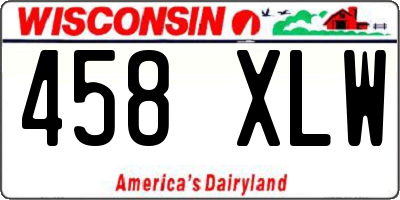 WI license plate 458XLW
