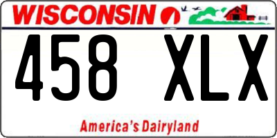 WI license plate 458XLX