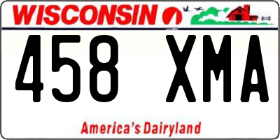 WI license plate 458XMA