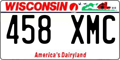 WI license plate 458XMC