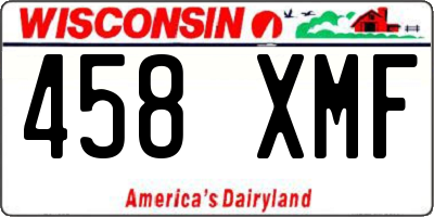 WI license plate 458XMF