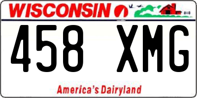 WI license plate 458XMG
