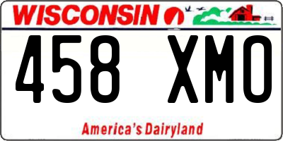 WI license plate 458XMO