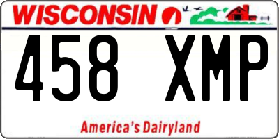 WI license plate 458XMP
