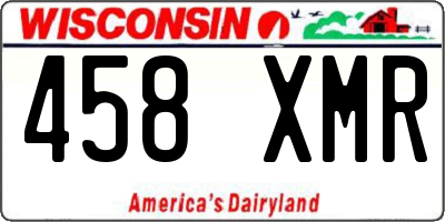 WI license plate 458XMR