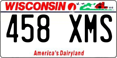 WI license plate 458XMS