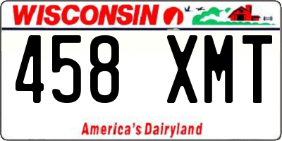 WI license plate 458XMT