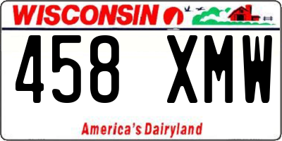 WI license plate 458XMW