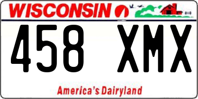 WI license plate 458XMX