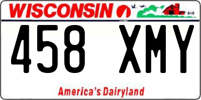 WI license plate 458XMY