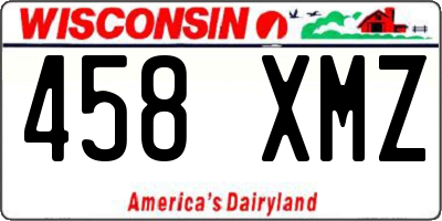 WI license plate 458XMZ