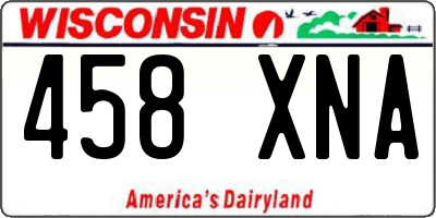 WI license plate 458XNA