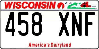 WI license plate 458XNF