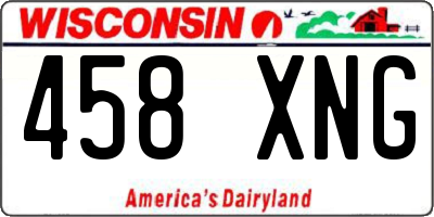 WI license plate 458XNG