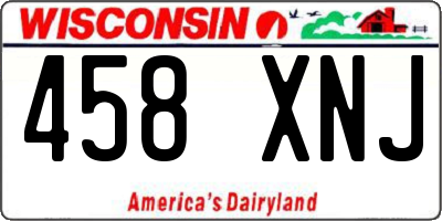 WI license plate 458XNJ