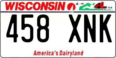 WI license plate 458XNK