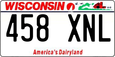 WI license plate 458XNL