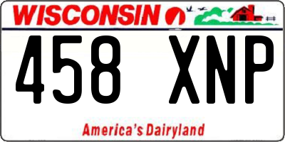WI license plate 458XNP