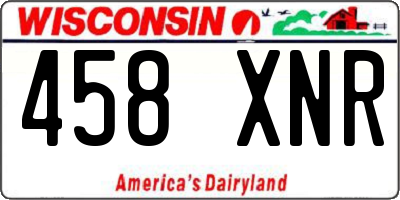 WI license plate 458XNR