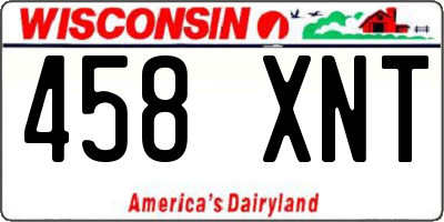WI license plate 458XNT