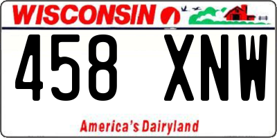 WI license plate 458XNW