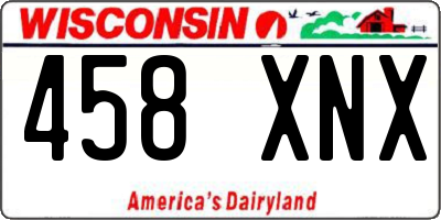 WI license plate 458XNX