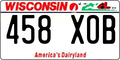 WI license plate 458XOB