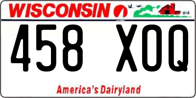 WI license plate 458XOQ