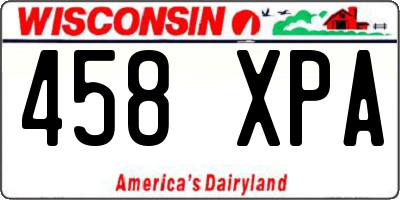 WI license plate 458XPA