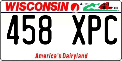 WI license plate 458XPC