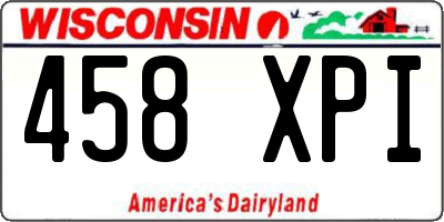 WI license plate 458XPI