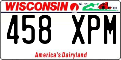 WI license plate 458XPM