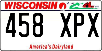 WI license plate 458XPX