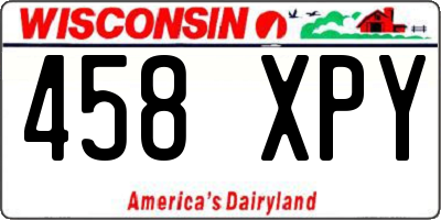 WI license plate 458XPY