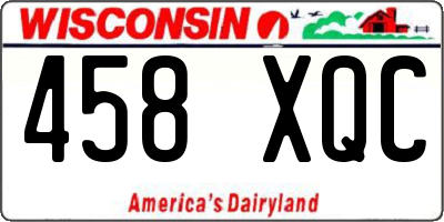WI license plate 458XQC