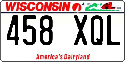 WI license plate 458XQL