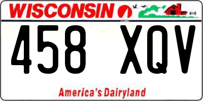 WI license plate 458XQV
