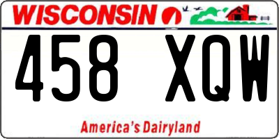 WI license plate 458XQW