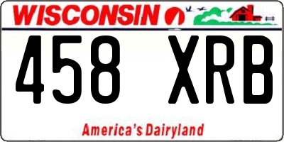WI license plate 458XRB