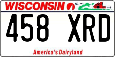 WI license plate 458XRD