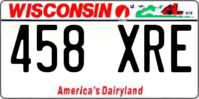 WI license plate 458XRE
