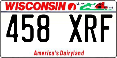 WI license plate 458XRF