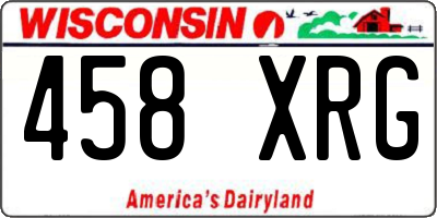 WI license plate 458XRG