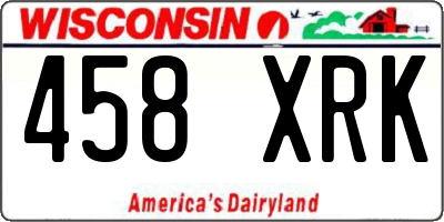 WI license plate 458XRK