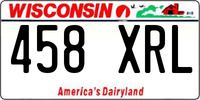 WI license plate 458XRL